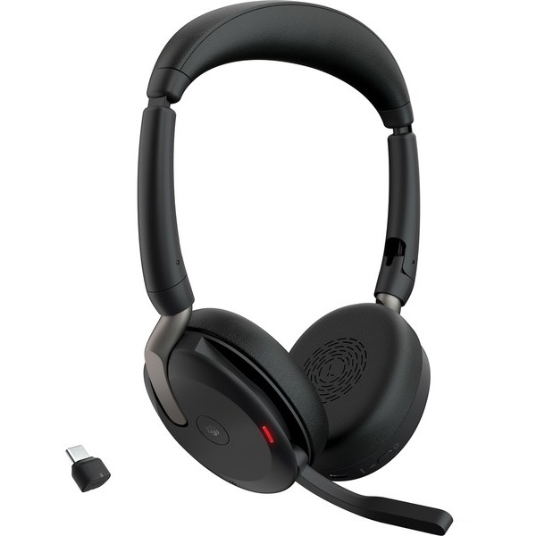 Jabra Evolve2 65 Flex Slúchadlá s mikrofónom Káblový a bezdrôtový Pres hlavu Kancelária / call centrum Bluetooth Čierna (26699-999-899)-0