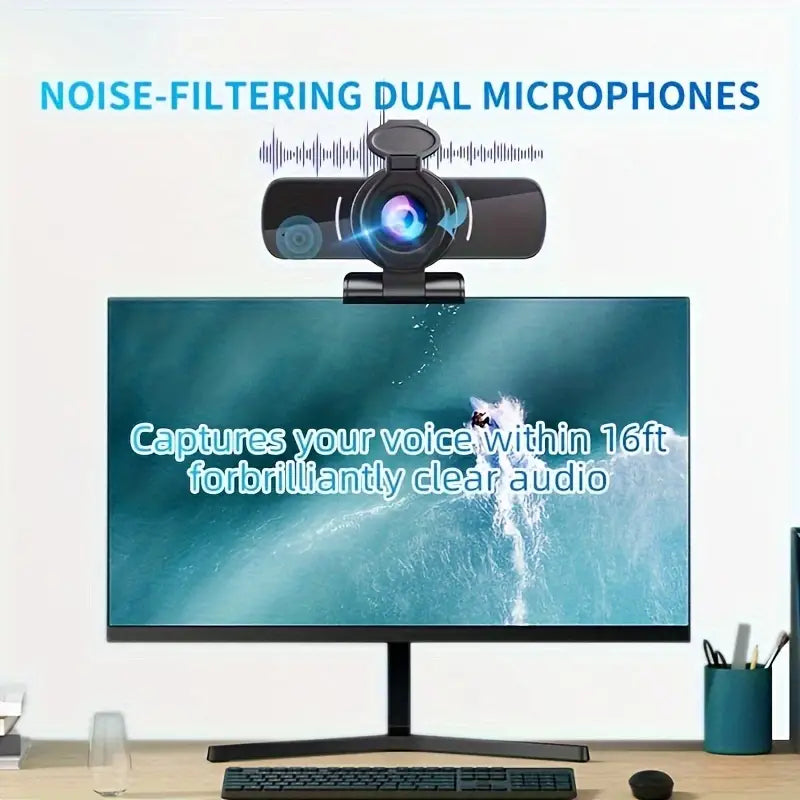 1080P HD Webcam with Microphone - Clear Video & Crystal Clear Audio-3