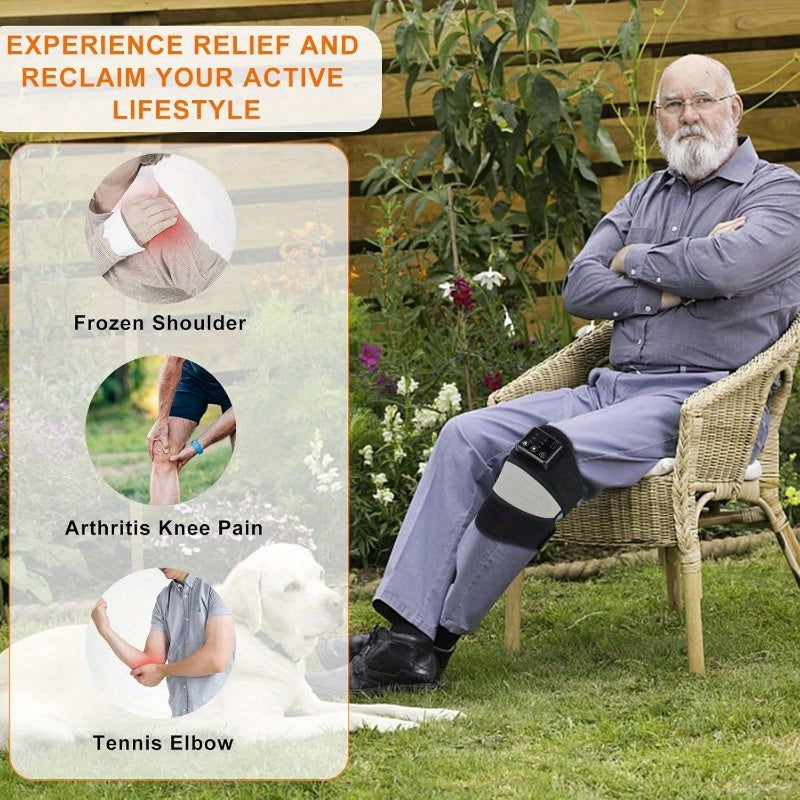 Electric Heating Knee Pad – Cordless Joint Hot Compress Massager(Black)-2