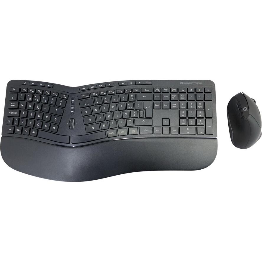 Conceptronic ORAZIO02PT klawiatura Dołączona myszka Biuro RF Wireless QWERTY Portugalski Czarny (ORAZIO02PT)-0