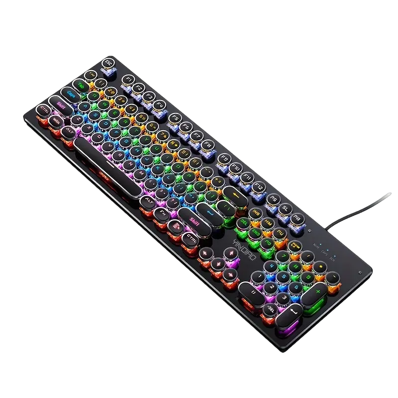 Caller Mechanical Keyboard - 104 Keys, Green Axis, Backlit, Wired USB, Black [Green Axis]-0