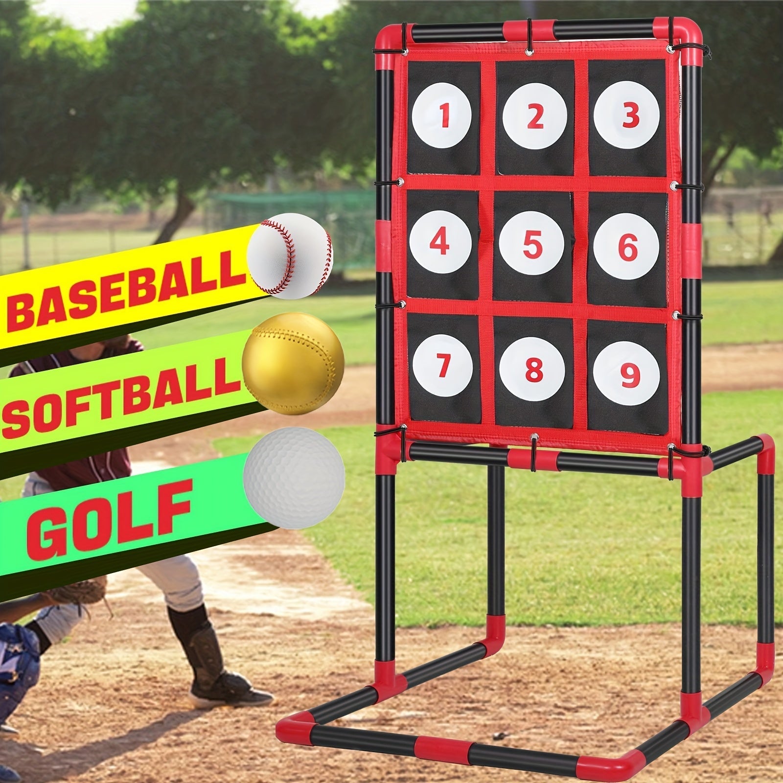 Baseball Strike Zone Target with Pockets-4