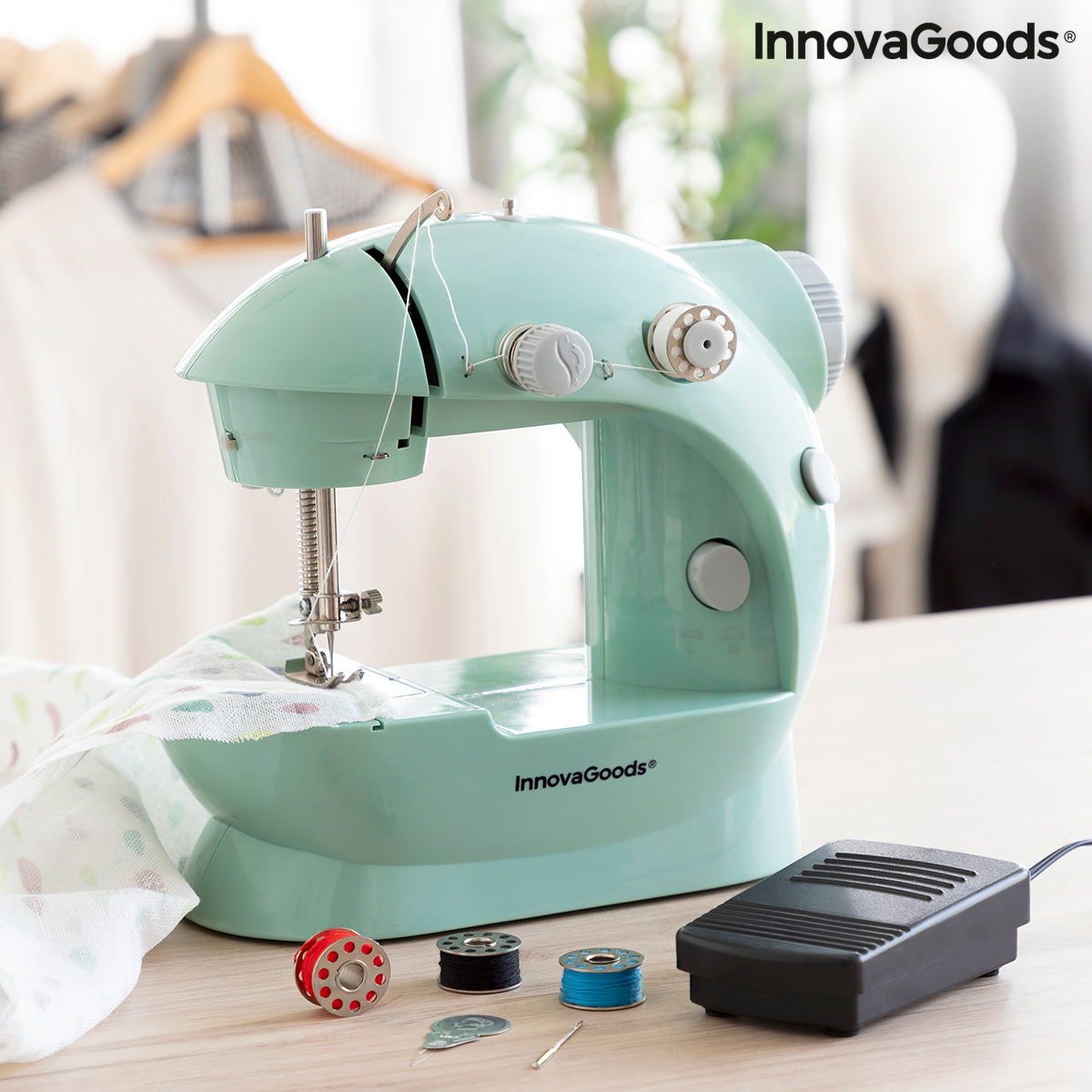 Mini Portable Sewing Machine with LED, Thread Cutter and Accessories