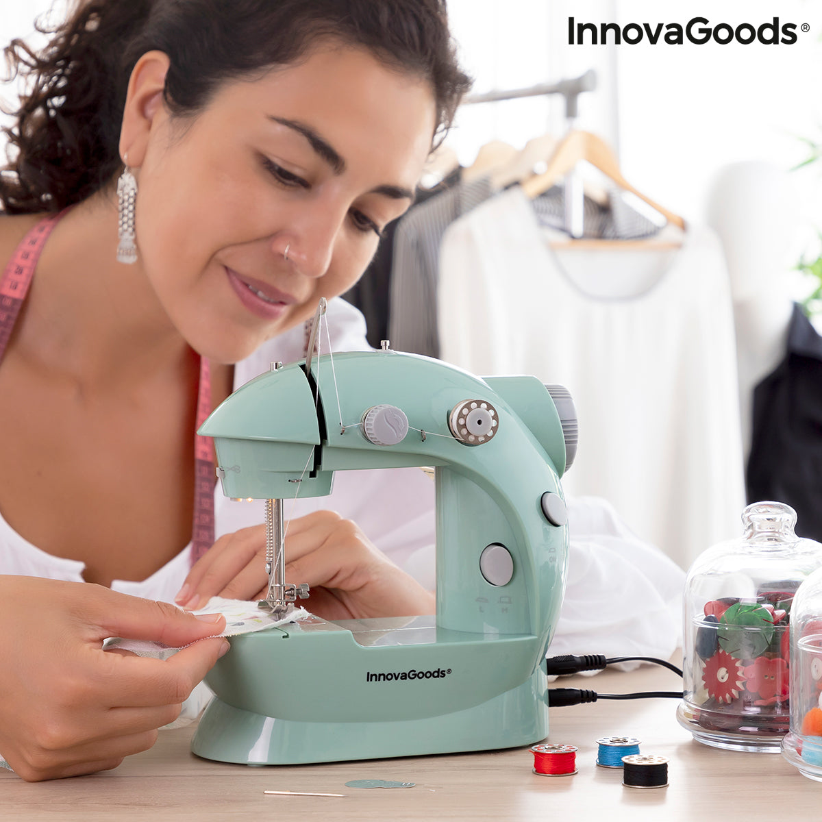 Mini Portable Sewing Machine with LED, Thread Cutter and Accessories