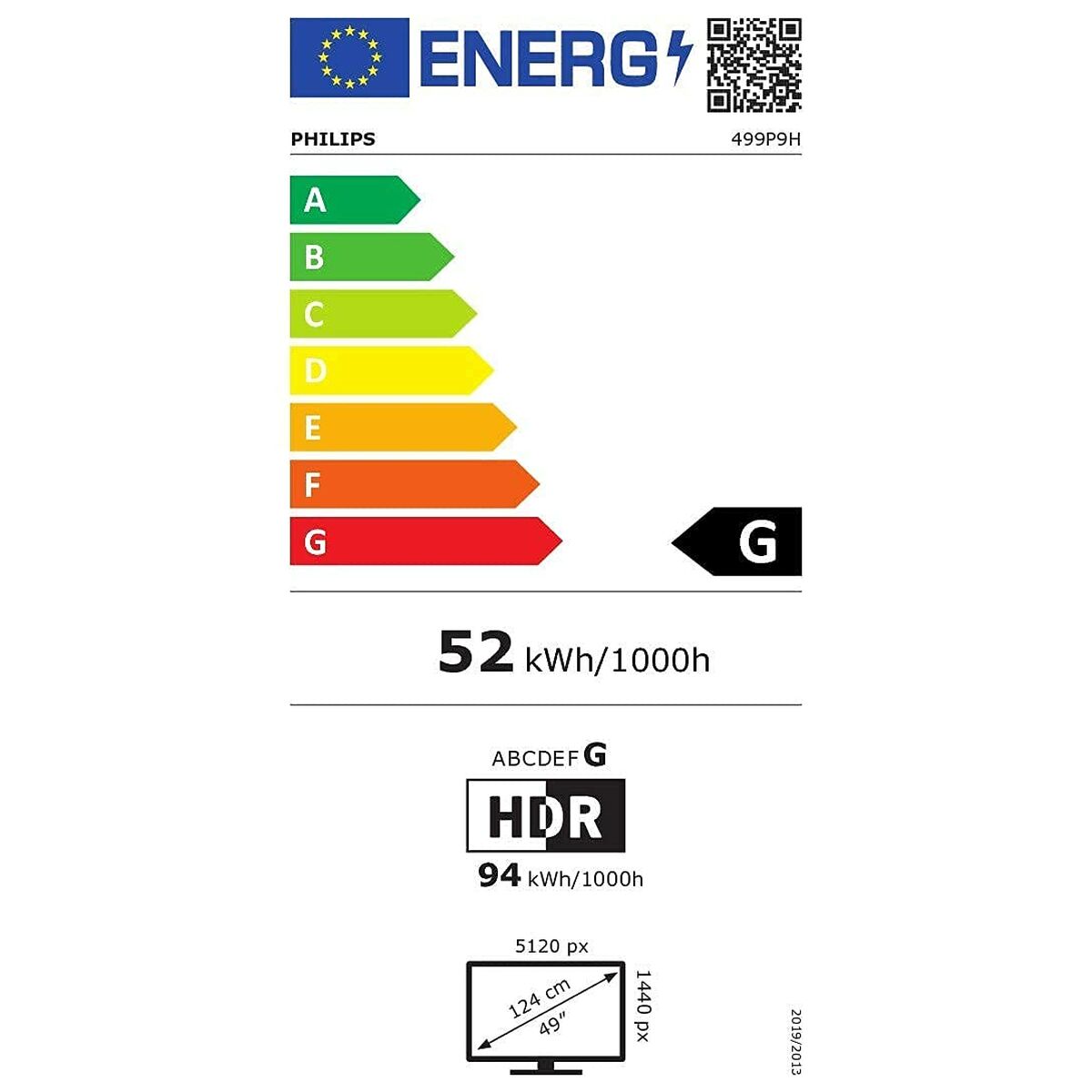 Monitor Philips 499P9H/00 49" HD LED 49" LED VA LCD Flicker free 50 -