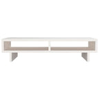 NNEVL Monitor Stand White 60x27x14 cm Solid Wood Pine-4