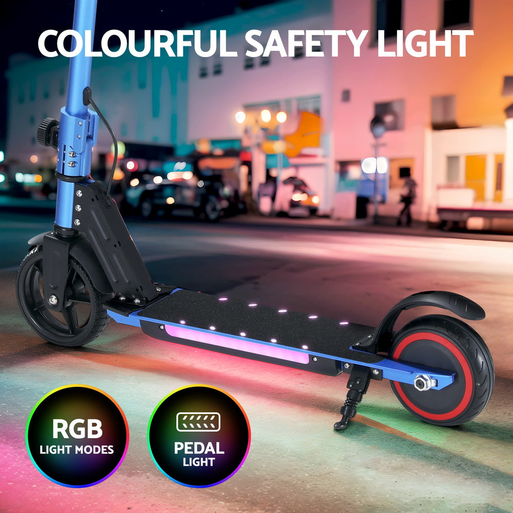 NNEDSZ Electric Scooter 130W 16KM/H LED Light Folding Portable Riding Commuter Blue-4