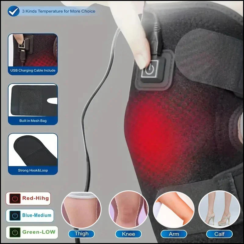 NNEOBA Electric Heating Knee Pads USB Hot Compress with Adjustable Temperature Black-4