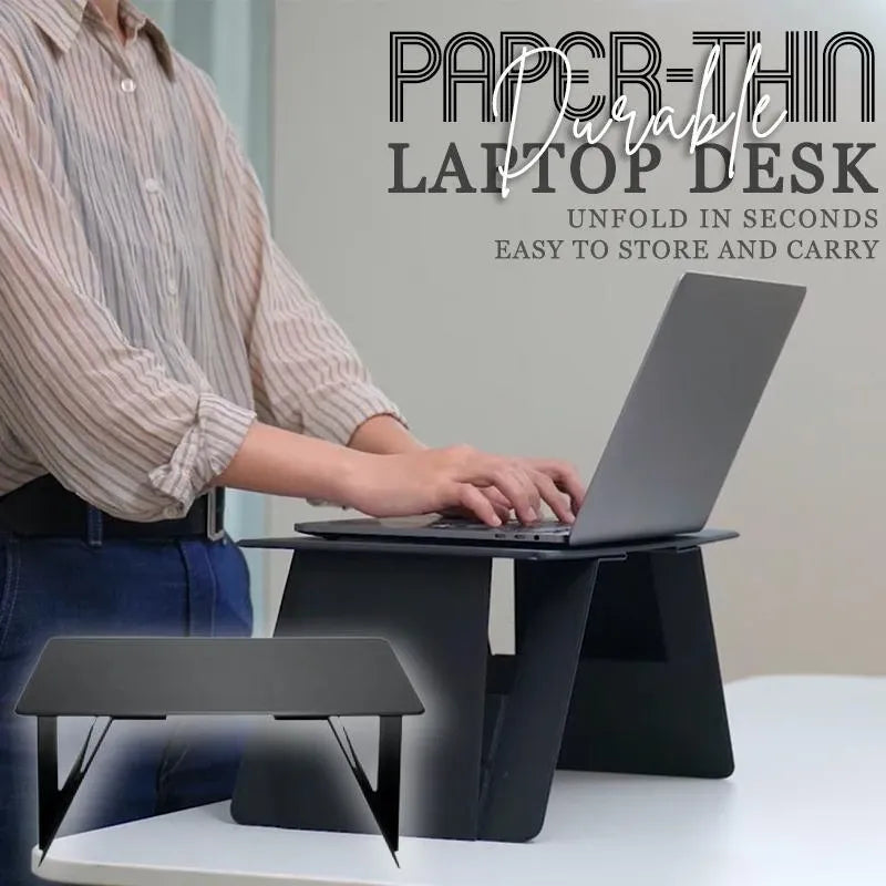 NNEOBA Portable Laptop Desk Stand: Foldable & Adjustable, Ideal for Bed, Couch, Office - Black-3