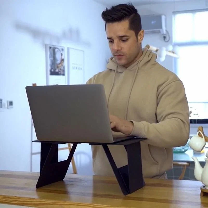 NNEOBA Portable Laptop Desk Stand: Foldable & Adjustable, Ideal for Bed, Couch, Office - Black-4