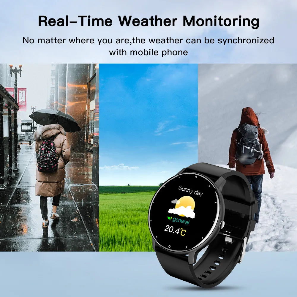 Smart Watch Full Touch Screen Fitness Tracker IP68 (Black)-4