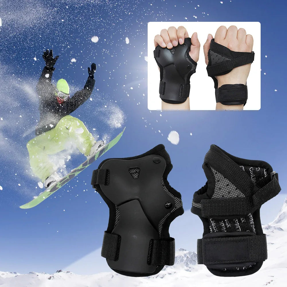 Snowboard & Ski Wrist Guard Impact-Resistant Protective Gear Black-3