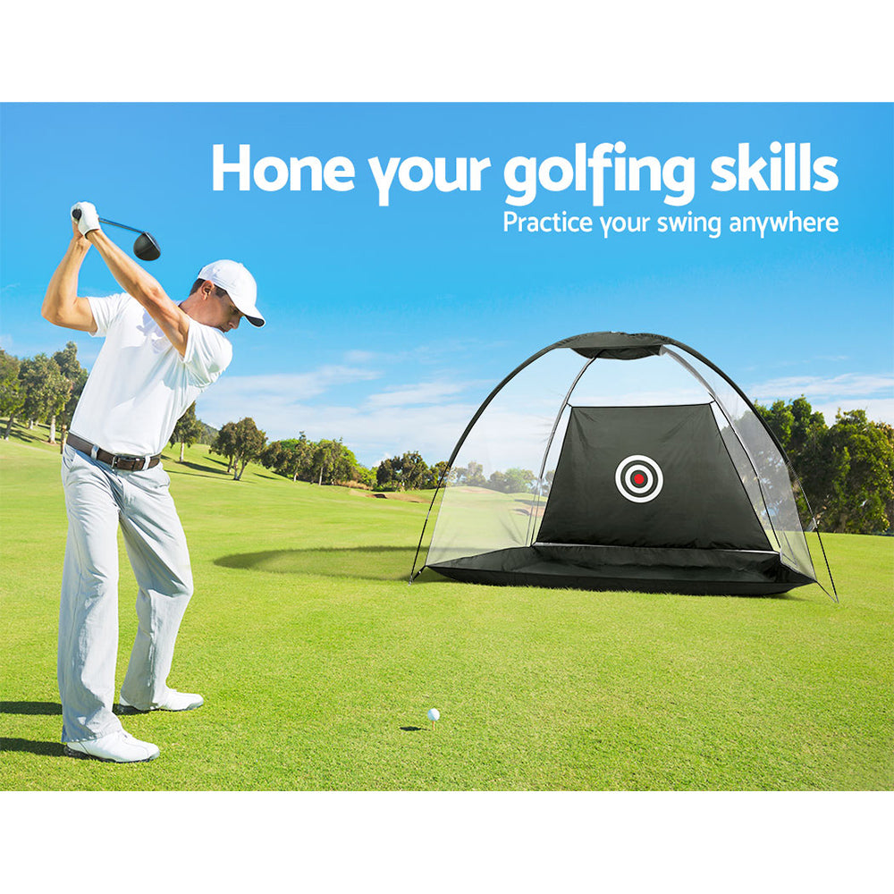 NNEDSZ 3M Golf Practice Net Portable Training Aid Driving Target Tent Black-4