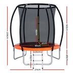 NNEDSZ 6FT Trampoline for Kids w/ Ladder Enclosure Safety Net Rebounder Orange-1
