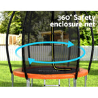 NNEDSZ 6FT Trampoline for Kids w/ Ladder Enclosure Safety Net Rebounder Orange-2