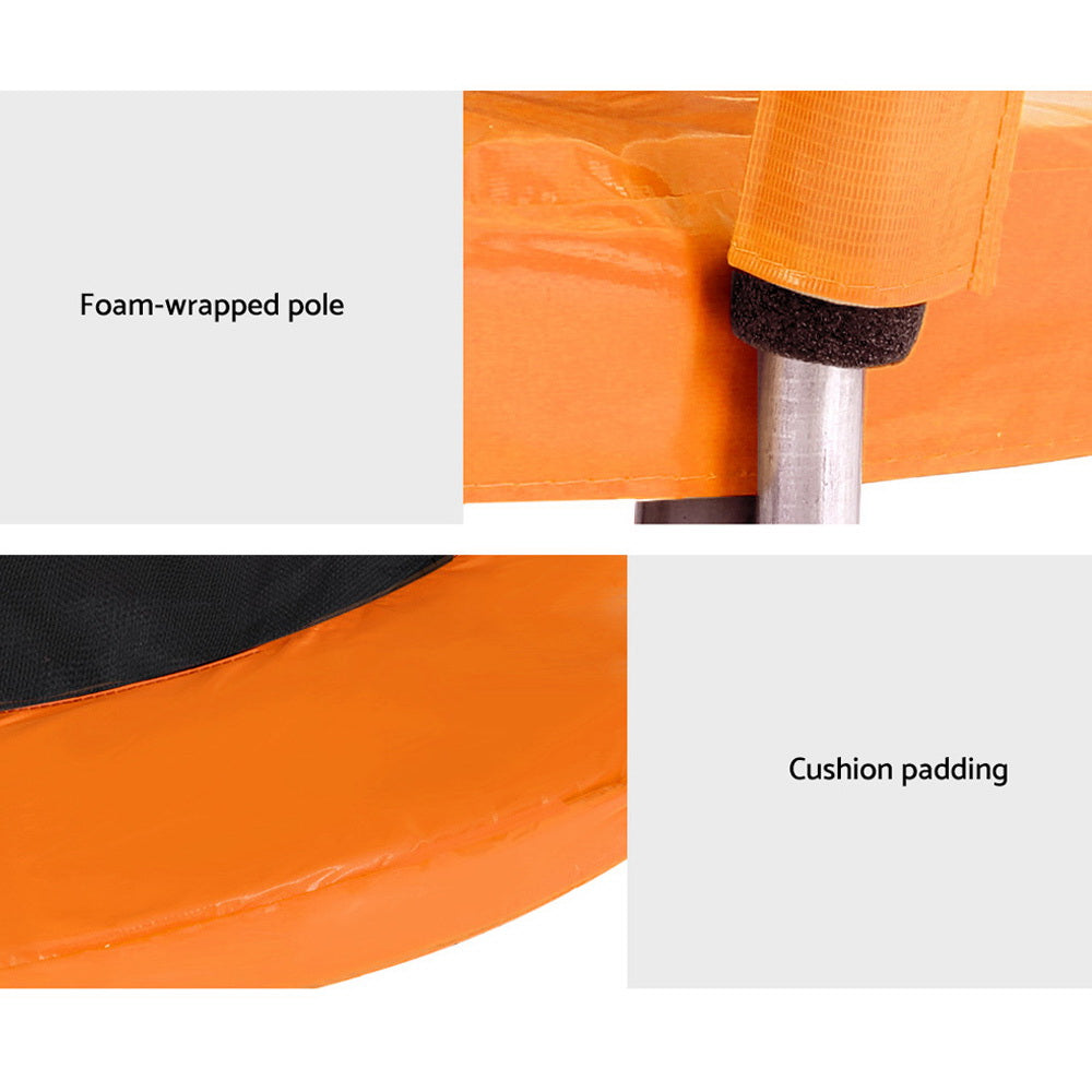 NNEDSZ 6FT Trampoline for Kids w/ Ladder Enclosure Safety Net Rebounder Orange-4