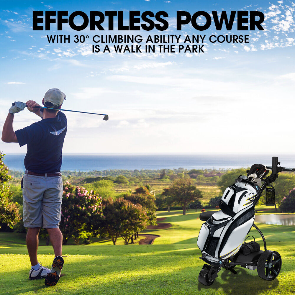 NNEDSZ THOMSON E5000 Pro Lithium Golf Buggy, 36 Hole, Only 12kg, Easy Fold, Electric Motorised Buggy Trolley Cart w/ Seat, Black-3