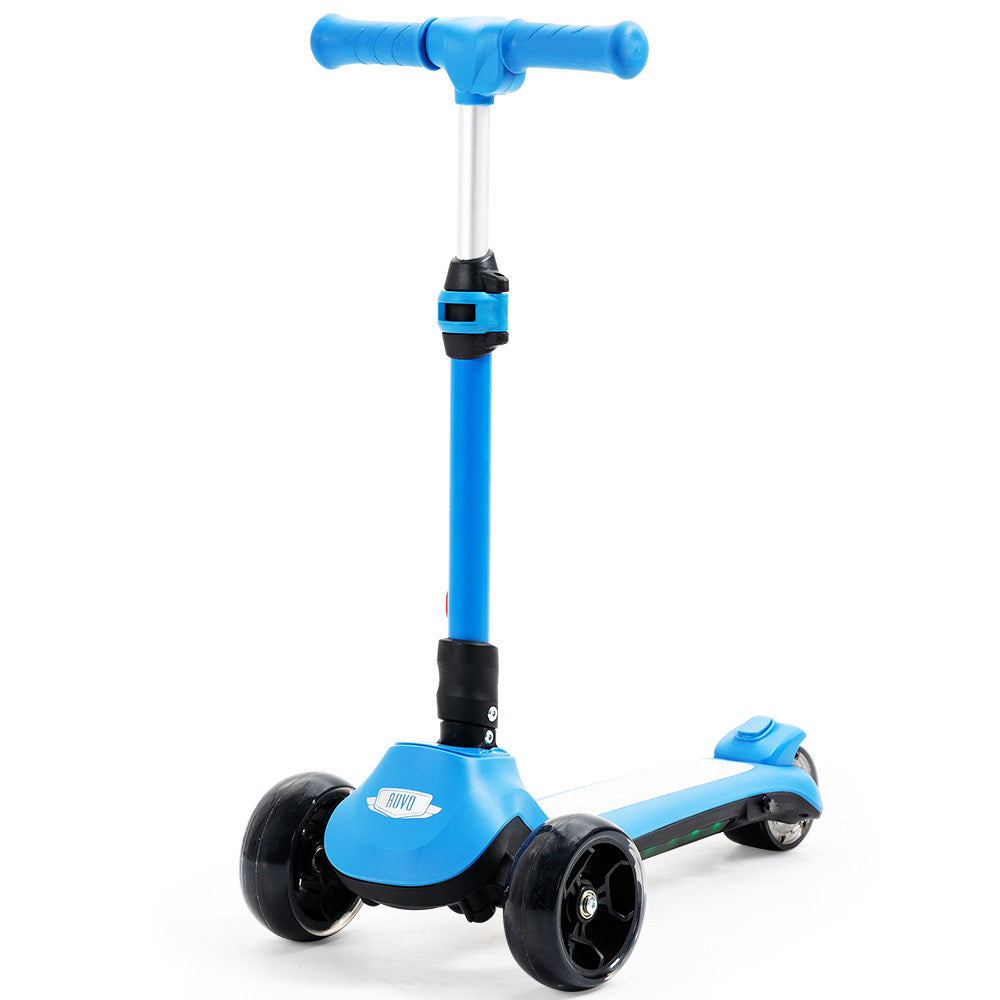 NNEDSZ KIDS 3-Wheel Electric Scooter, Ages 3-8, Adjustable Height, Folding, Lithium Battery, Blue-0