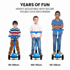 NNEDSZ KIDS 3-Wheel Electric Scooter, Ages 3-8, Adjustable Height, Folding, Lithium Battery, Blue-2