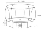 NNEDSZ 8ft Trampoline Free Ladder Spring Mat Net Safety Pad Cover Round Enclosure Pink-2