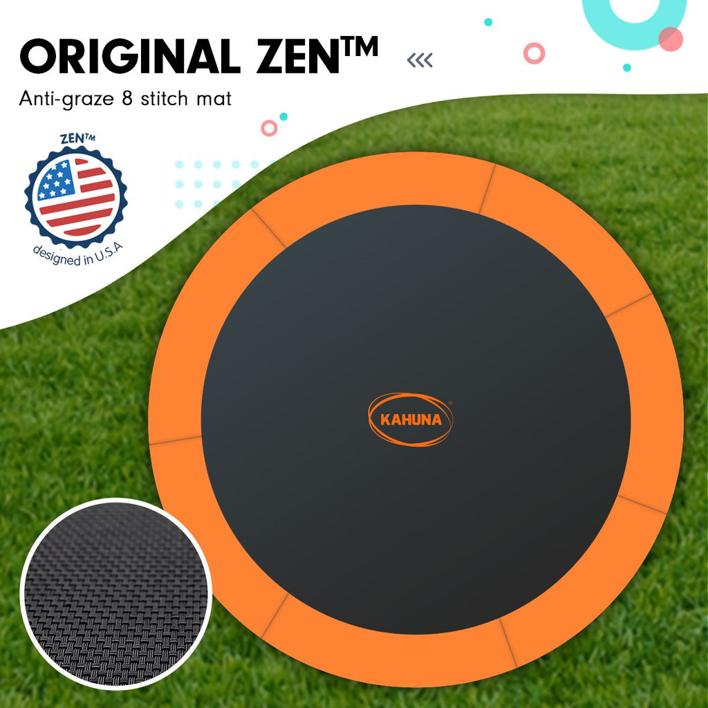 NNEDSZ 14ft Trampoline Free Ladder Spring Mat Net Safety Pad Cover Round Enclosure - Orange-2