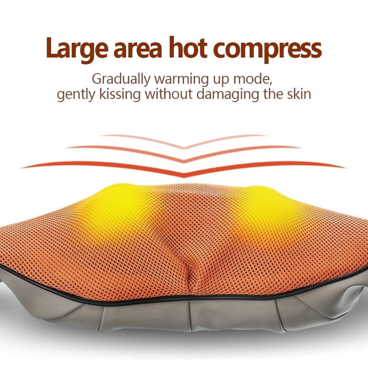 NNEDSZ Portable Kneading Neck and Shoulder Massager with Heat - Four-Button Design, Beige-2