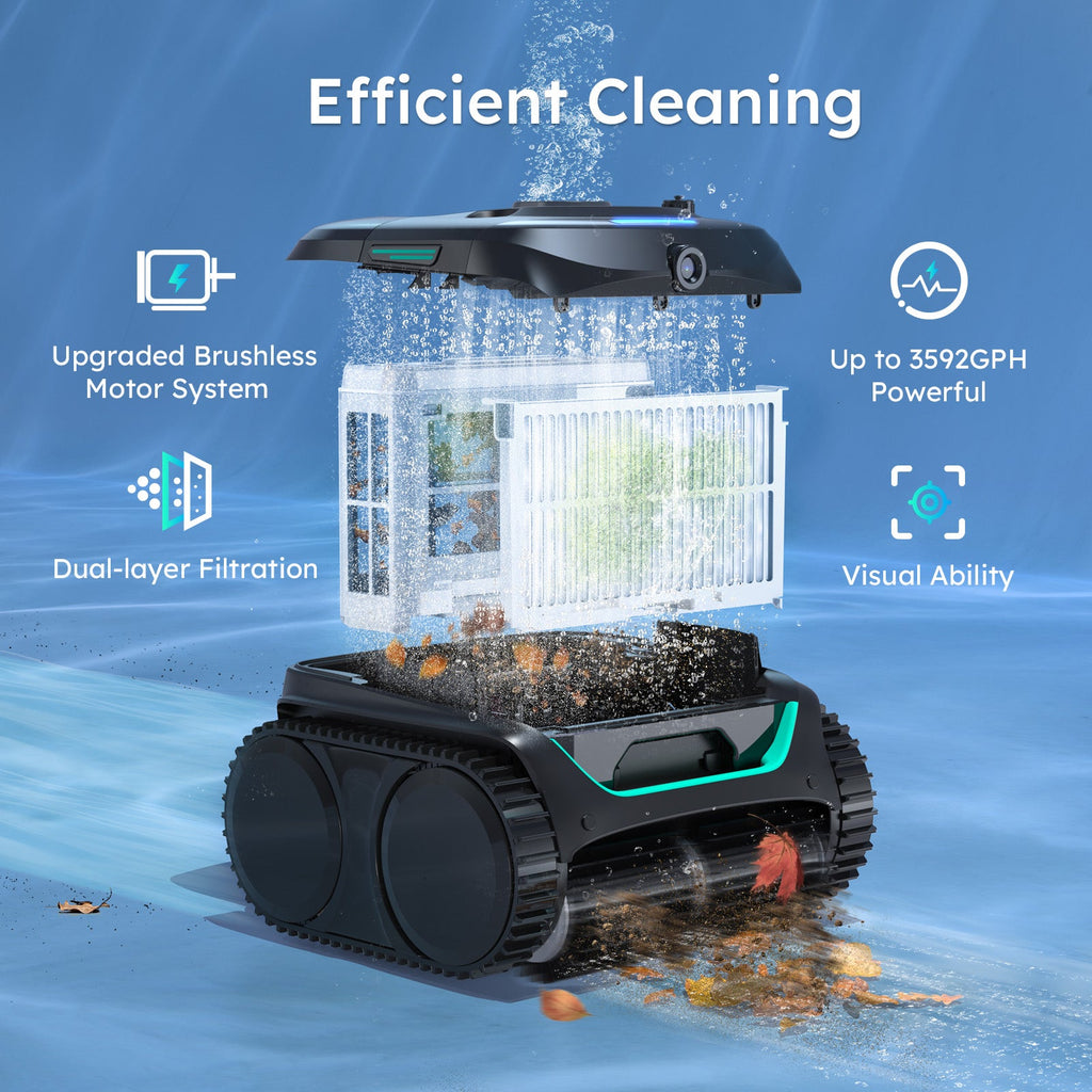 WYBOT C2 Vision Robotic Pool Cleaner Vacuum with AI Vision & Smart APP Control-4