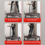 Indoor Fitness Trampoline with Handrail-2
