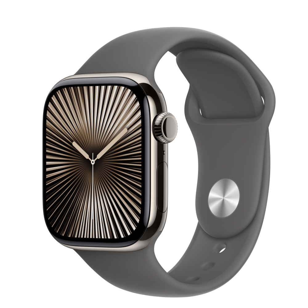 Apple Watch S10 Cellular 42mm titántok, kőszürke sportszíj M/L (APPLE-MWXE3QH)-0