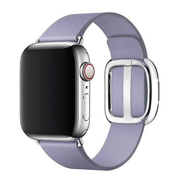 Leather Modern buckle strap For Apple Watch band 44mm/40m iwatch band 42mm/38mm correa bracelet apple watch series 6 se 5 4 3-1