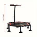 Indoor Fitness Trampoline with Handrail-3