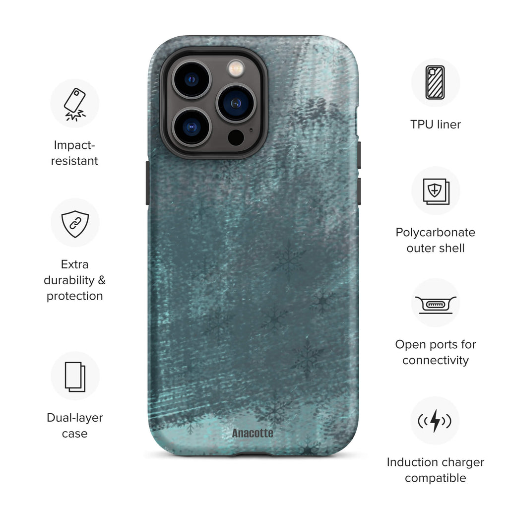 iPhone 14, 13, 12, 11 Christmas Theme iPhone Cases Snow Green Anacotte-1